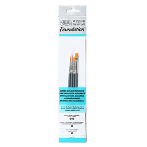 Winsor&Newton - Foundation 4 Pennelli Acquarello - Round 3,5 - Filbert 2 -... - Ilgrandebazar