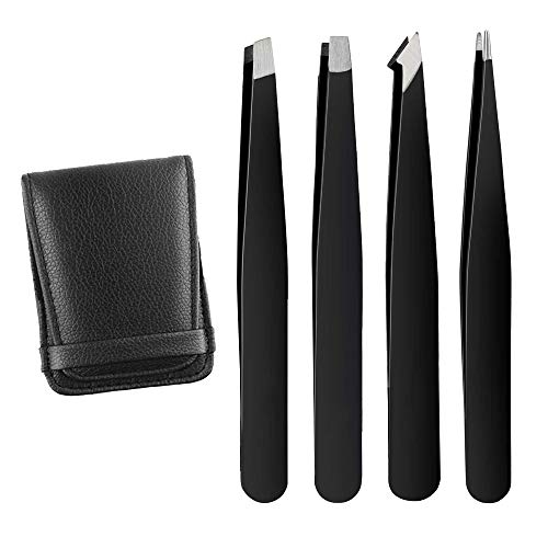 GeekerChip Pinzette Per Sopracciglia(4 Pcs), Pinzetta Sopracciglia 4 Pack