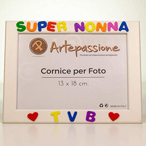 Cornici per foto in legno con la scritta Super Nonna TVB e decorata con... - Ilgrandebazar