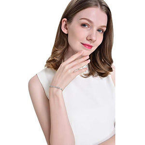 J.Endéar Bracciale Donna Pietre Naturali Con Ciondolo Infinito Argento 925 - Elasticizzato 6,5 Pollici