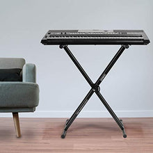 Carica l&#39;immagine nel visualizzatore di Gallery, Duronic KS2B Supporto tastiera musicale con cinghie di sicurezza – Nero - Ilgrandebazar