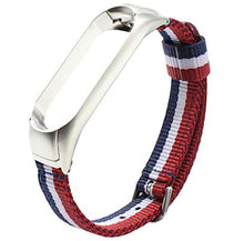 Carica l'immagine nel visualizzatore di Gallery, ESTUYOYA - Bracciale in Nylon Compatibile con Xiaomi Mi Band Blu-Bianco-Rosso