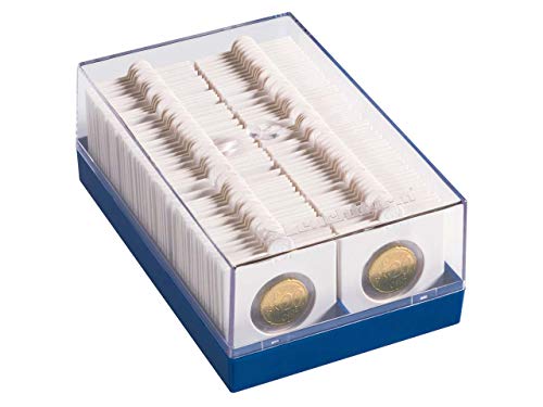 Leuchtturm 315511 scatola di plastica per 100 cartoncini monete, Blu - Ilgrandebazar