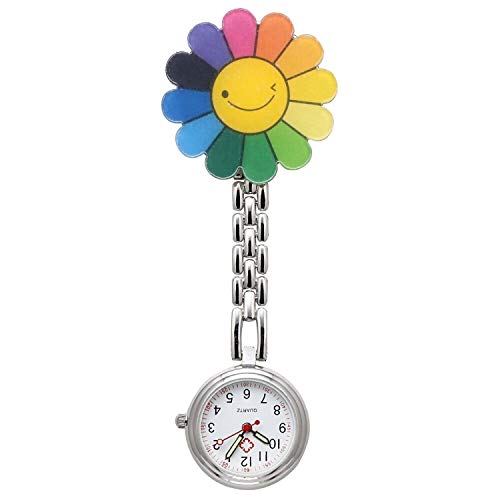Orologio da taschino, silicone al quarzo con clip appendere, Sunflower - Ilgrandebazar