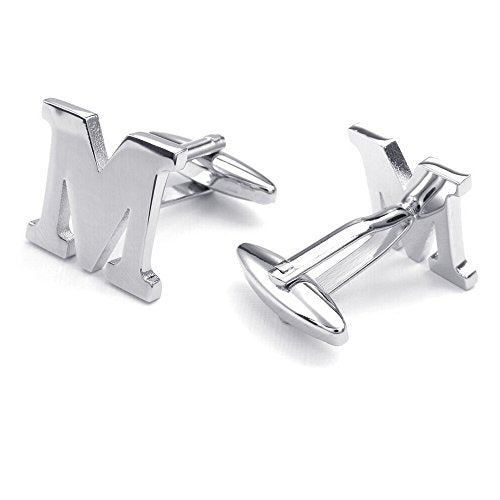 HONEY BEAR Gemelli Uomo con iniziali Argento Lettera Iniziale,Acciaio... - Ilgrandebazar