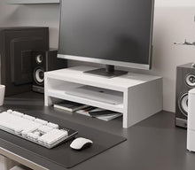 Carica l'immagine nel visualizzatore di Gallery, ComfortCove Supporto per monitor, supporto per monitor per computer a 2 livelli, supporto per laptop, supporto per computer, supporto per stampante con ripiano, ideale per il tuo ufficio a casa Bianco