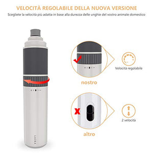 LAIKA Lima Elettrica per Unghie dei Cani Gatti con velocità Regolabile,...