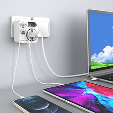 Carica l&#39;immagine nel visualizzatore di Gallery, Adattatore Presa Inglese, Redagod Adattatore Spina Inglese,a Spina Italiana con 3 USB e 1 USB C(3.4A,17W) Adattatore UK con 2 Prese per Gran Bretagna/Qatar/Irlanda/Gambia,Presa Inglese 3250W