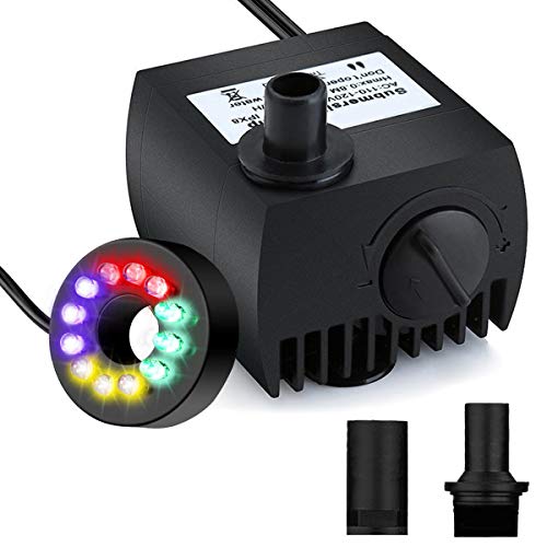 Maxesla Pompa Sommergibile Mini Acqua con 300L/H + 12Luce - Ilgrandebazar