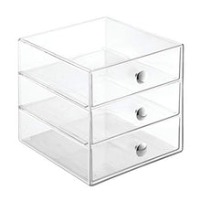 Carica l&#39;immagine nel visualizzatore di Gallery, iDesign Porta trucchi con 3 cassetti, Mini cassettiera per Trasparente