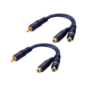 SIENOC 15cm RCA Maschio a 2 x Femmina Audio Cavo per CD Players, MP-3...