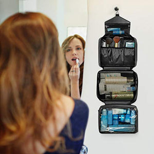 Beauty Case da Viaggio, Carttiya Borsa Toilette per Donna Uomo Nero