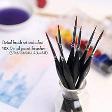 Carica l&#39;immagine nel visualizzatore di Gallery, Pennelli Acquerello,Set Pittura Per Acquerello Olio e Nail Art,10...