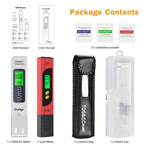 Dustgo Tester PH/TDS&EC 4 in 1 Set Misuratore Digitale della qualità... - Ilgrandebazar