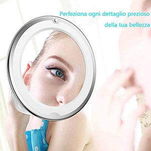 Aphrodite Specchio bagno Trucco Portatile con ingrandimento 10 X, Luce LED,... - Ilgrandebazar