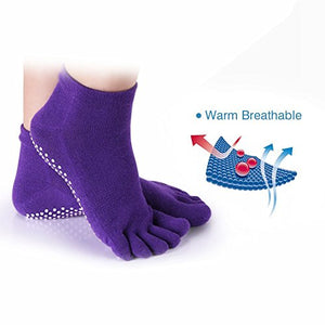 XLKJ 5 Paia di Calzini Antiscivolo con Dita,Yoga,Pilates,Balletto Calze per...