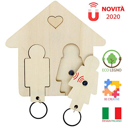 Portachiavi Coppia Casa Eco Legno Personalizzabile 2.0 Idea Regalo Originale... - Ilgrandebazar