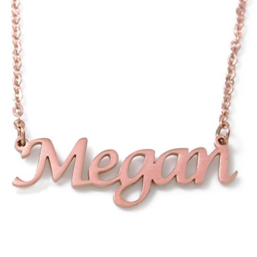 Kigu Megan Nome Personalizzato – Collana Placcato Oro Rosa 18 kt – Catena... - Ilgrandebazar