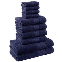 Carica l'immagine nel visualizzatore di Gallery, Dreamscene Bale, Navy, 10 Pezzi Set di Asciugamani da Bagno - Ilgrandebazar