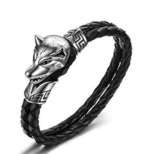 Carica l&#39;immagine nel visualizzatore di Gallery, Notting Hill San Valentino per Lui, Leggenda del Lupo Bracciale in Black - Ilgrandebazar
