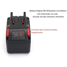 Carica l&#39;immagine nel visualizzatore di Gallery, REEXBON Milwaukee 28V 3.0Ah Li-ion Batteria di Ricambio per