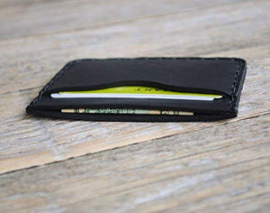 Nero Portafoglio in pelle. Portacarte di credito, contanti o carta...