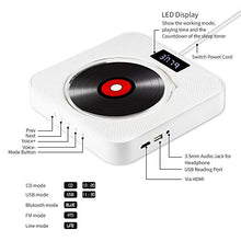 Carica l&#39;immagine nel visualizzatore di Gallery, Lettore DVD portatile CD, lettore CD/DVD musicale Bluetooth con white - Ilgrandebazar