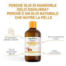 Carica l'immagine nel visualizzatore di Gallery, Equilibra Corpo, Olio di Mandorle Puro, Olio di Mandorle Dolci, Protettivo, Nutriente ed Elasticizzante, Aiuta a Prevenire le Smagliature in Gravidanza o Durante una Dieta Ipocalorica, 250 ml
