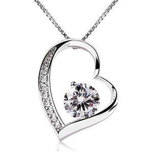 B.Catcher collana in argento con pendente a cuore d'argento e zircone cubico - Ilgrandebazar