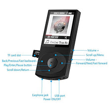 Carica l&#39;immagine nel visualizzatore di Gallery, AGPTEK Bluetooth 4.0 Lettore Mp3 8GB C3B Player di Metallo con Nero MC3