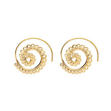 Carica l&#39;immagine nel visualizzatore di Gallery, 81stgeneration Orecchini In Ottone Color Oro Indiani Tribali Etnici A Spirale - Ilgrandebazar
