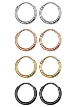 Carica l&#39;immagine nel visualizzatore di Gallery, Jstyle Gioielli in Acciaio Inossidabile Orecchini a Cerchio da Uomo Donna 4... - Ilgrandebazar