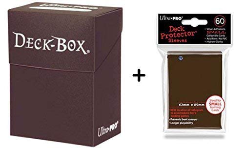 Ultra Pro Deck Box + 60 Small Size Protector Sleeves - Brown - Ilgrandebazar