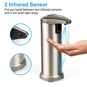 AHUIFT Dispenser Automatico di Sapone, Sapone Liquido Sensore...