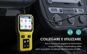 ieGeek OBD2 Diagnosi Auto Italiano, Scanner di Guasto Motore Cancella Errore...