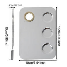 Carica l&#39;immagine nel visualizzatore di Gallery, Prettydate tavolozza trucco 15 x 10 cm in acciaio inox, con spatola per... - Ilgrandebazar