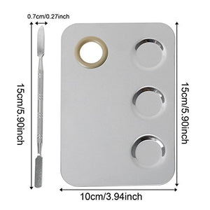 Prettydate tavolozza trucco 15 x 10 cm in acciaio inox, con spatola per... - Ilgrandebazar