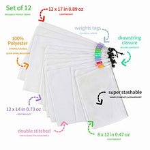 Carica l'immagine nel visualizzatore di Gallery, Eono by Amazon - Sacchetti Riutilizzabili in Rete 12 Pcs (3l+6m+3s)
