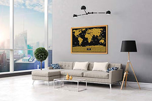 WIDETA Mappa del Mondo da grattare in Italiano con Bandiere dei Paesi, XL... - Ilgrandebazar