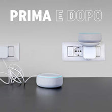 Carica l&#39;immagine nel visualizzatore di Gallery, Supporto compatto ECHO DOT per PRESA ITALIANA. Cavo nascosto, NO VITI o Nero
