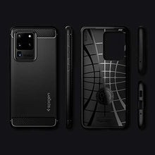 Carica l'immagine nel visualizzatore di Gallery, Spigen Cover Samsung Galaxy S20 Ultra Rugged Armor Compatibile con Samsung Galaxy S20 Ultra Cover Custodia [5G] - Nero
