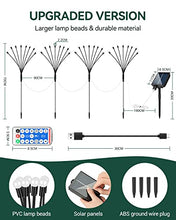 Carica l'immagine nel visualizzatore di Gallery, Cnkeeo Luci Solari Esterno, 4 Pezzi 8 LED Luci Solari da Giardino Esterno, 8 Modalità di Illuminazione, IP65 Impermeabili, Luce Esterno per la Decorazione del Percorso del Cortile, Bianco Caldo