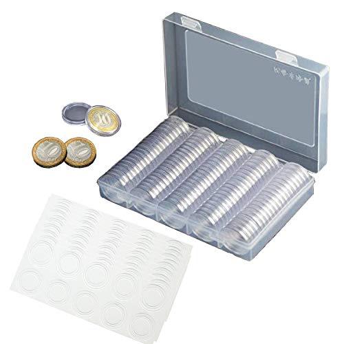 100pcs plastica portamonete rotondo moneta contenitore di stoccaggio e... - Ilgrandebazar