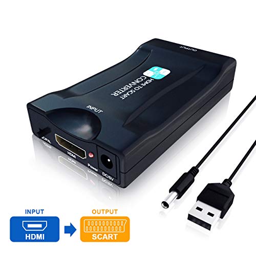PORTHOLIC Convertitore da HDMI a SCART Adattatore Composito a