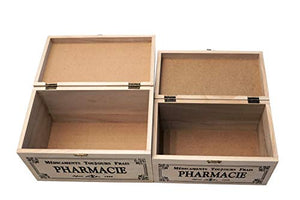 khevga - Scatola portaoggetti con Coperchio, in Legno, (25 x 25 x 15 x 15 cm