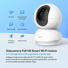 Carica l'immagine nel visualizzatore di Gallery, TP-Link Telecamera Wi-Fi Interno, Videocamera sorveglianza 1080P, Visione Notturna, Audio Bidirezionale, Notifiche in tempo reale del sensore di movimento(Tapo C200)