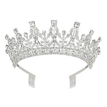 Carica l&#39;immagine nel visualizzatore di Gallery, Makone Tiara Nuziale di Cristallo Strass Corona Sliver - Ilgrandebazar