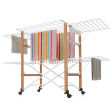 Carica l&#39;immagine nel visualizzatore di Gallery, Foppapedretti Gulliver Stendibiancheria Pieghevole, Bianco / Marrone (Noce) - Ilgrandebazar