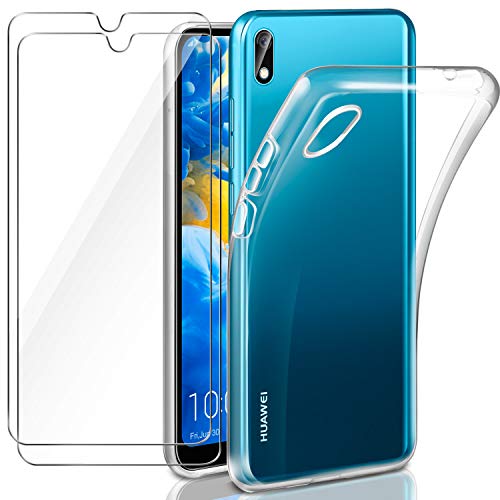 Leathlux Cover Huawei Y5 2019 Custodia Trasparente + 2 × Pellicola Vetro... - Ilgrandebazar