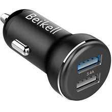 Carica l'immagine nel visualizzatore di Gallery, Beikell Caricabatteria da Auto, Dual Porta USB Caricatore Adattatore 17W Nero